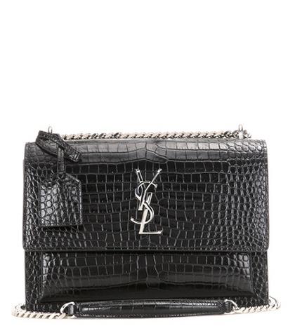 Burberry Sunset Monogram Medium Embossed Leather Shoulder Bag