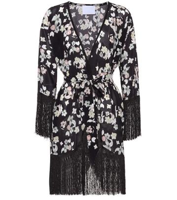 Athena Procopiou Fringed Silk Cover-up