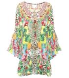 Ganni Embellished Printed Silk Dress