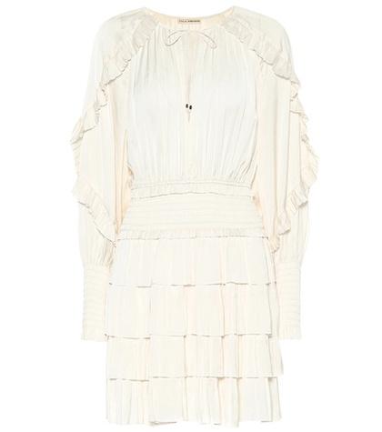 Ulla Johnson Soraya Pleated Satin Minidress