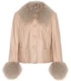 Saks Potts Shearling-trimmed Leather Jacket