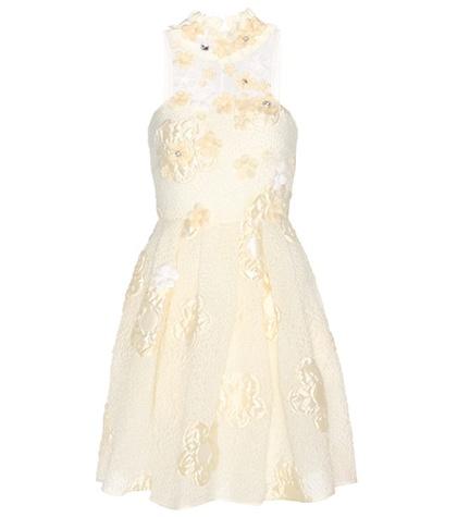 Fendi Embellished Wool And Silk-blend Cloqué Dress