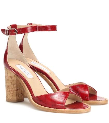 Rochas Adi Leather And Cork Sandals