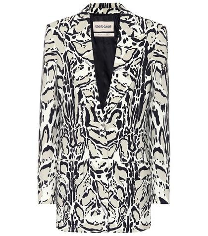 Roberto Cavalli Printed Crêpe Blazer