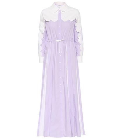 Huishan Zhang Scalloped Maxi Shirt Dress