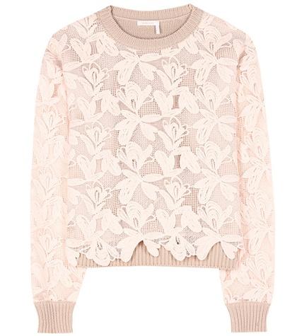 See By Chlo Cotton Lace Sweater