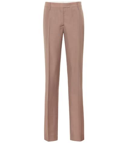 Prada Mid-rise Straight Mohair-blend Pants
