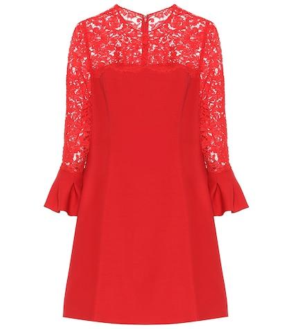 Valentino Lace Wool And Silk-blend Dress