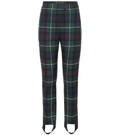 Burberry Tartan Wool Stirrup Trousers