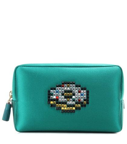 Anya Hindmarch Doughnut Crystal-embellished Satin Pouch
