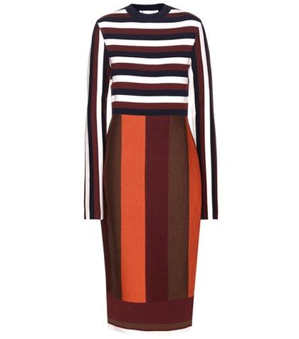 Victoria Beckham Striped Wool-blend Dress