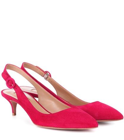 Aquazzura Pure 45 Suede Slingback Pumps