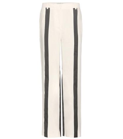 Alice + Olivia Obel Striped Linen-blend Trousers