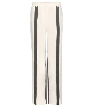 Alice + Olivia Obel Striped Linen-blend Trousers
