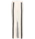 Alice + Olivia Obel Striped Linen-blend Trousers