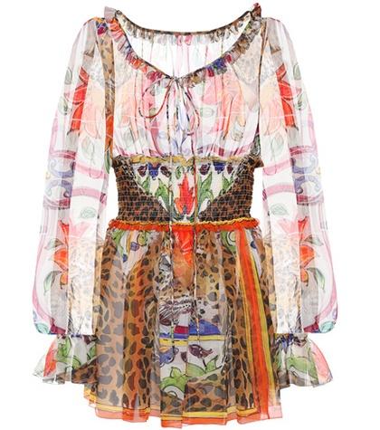 Dolce & Gabbana Printed Silk Chiffon Blouse