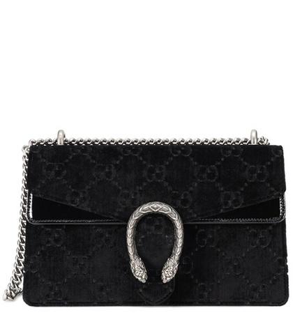 Aquazzura Dionysus Gg Small Velvet Shoulder Bag