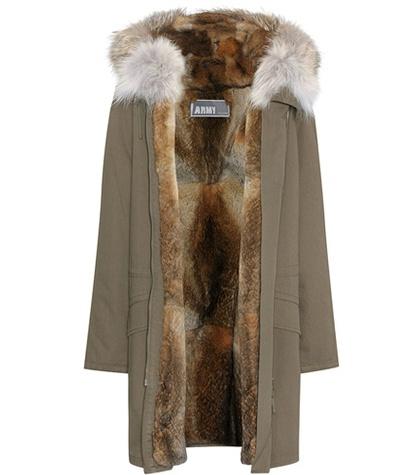 Diane Von Furstenberg Fur-trimmed Parka Coat