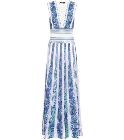 Roberto Cavalli Mesh-panelled Knitted Dress