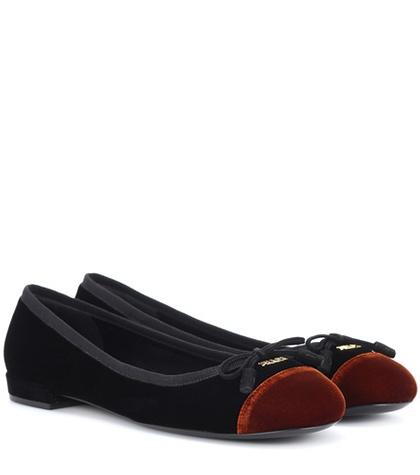 Prada Velvet Ballerinas