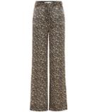 Victoria Victoria Beckham Printed Silk Wide-leg Trousers
