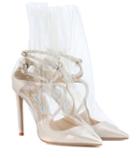Jimmy Choo X Off-white Claire 100 Satin Pumps