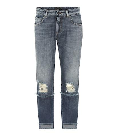 Dolce & Gabbana Distressed Mid-rise Cropped Jeans