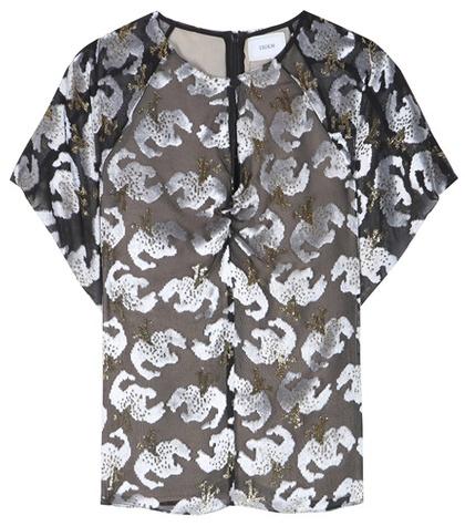 Erdem Rozalia Metallic Fil Coupé Top