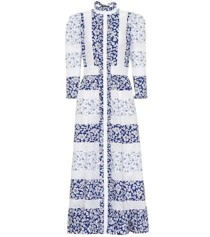 Alexander Mcqueen Floral Cotton Poplin Maxi Dress