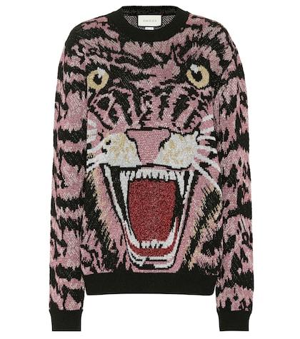 Gucci Tiger Metallic Jacquard Sweater