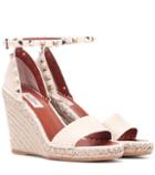 Gucci Valentino Garavani Rockstud Leather Wedge Espadrilles