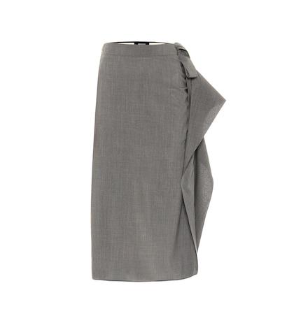 Rochas Stretch Wool Midi Skirt