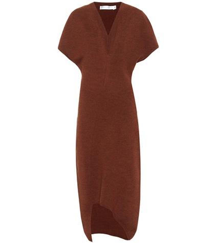 Victoria Beckham Curved-hem Knit Midi Dress