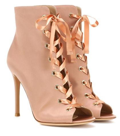 Gianvito Rossi Exclusive To Mytheresa.com – Marie Satin Peep-toe Ankle Boots