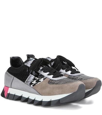 Dolce & Gabbana Metallic Leather, Suede And Fabric Sneakers