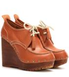 See By Chlo Leather Wedge Ankle Boots