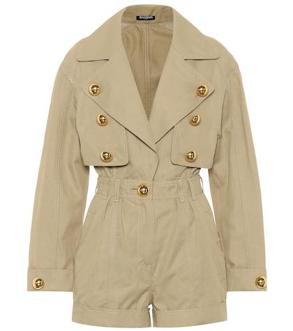 Balmain Cotton And Linen Playsuit