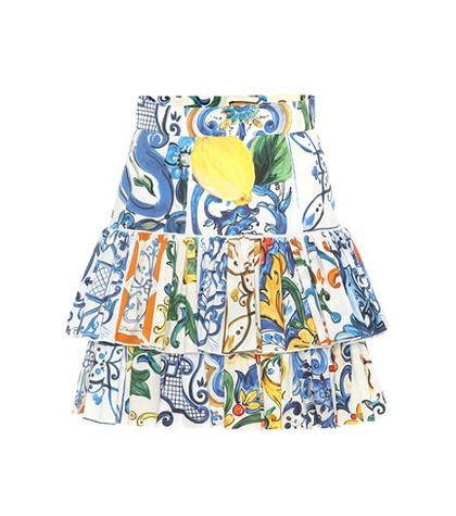 Dolce & Gabbana Majolica Cotton Miniskirt