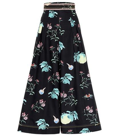 Peter Pilotto Printed Cotton Wide-leg Pants