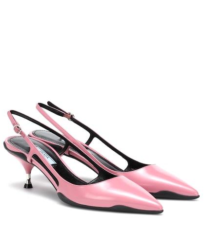 Agnona Opanca Leather Slingback Pumps