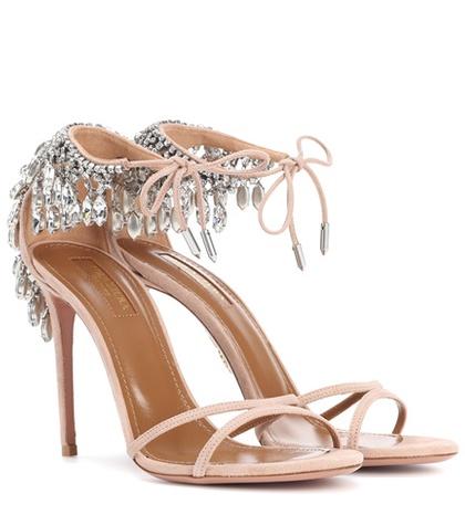 Aquazzura Eden 105 Suede Sandals