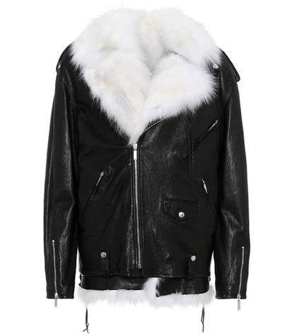Saint Laurent Fur-lined Leather Jacket