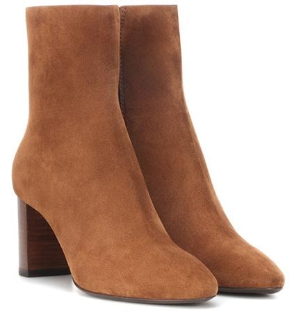 Saint Laurent Lou 70 Suede Ankle Boots