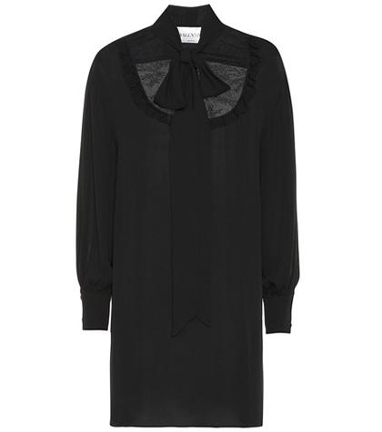 Valentino Silk Tie-neck Dress