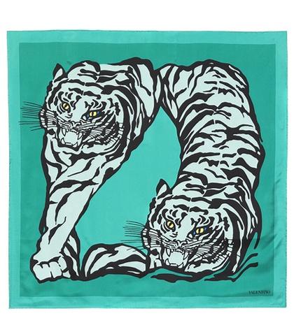 Prada Tiger Print Silk Scarf