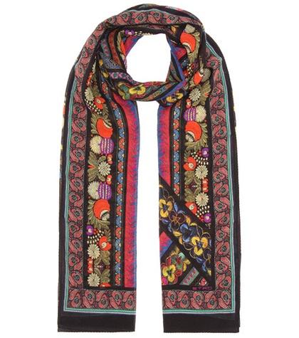 Norma Kamali Mixed Border Silk Scarf