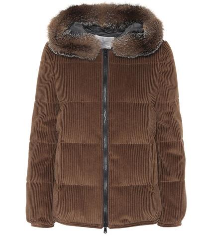 Brunello Cucinelli Fur-trimmed Corduroy Down Jacket