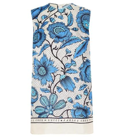 Gucci Printed Silk Shift Dress