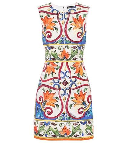 Dolce & Gabbana Cotton And Silk-blend Minidress