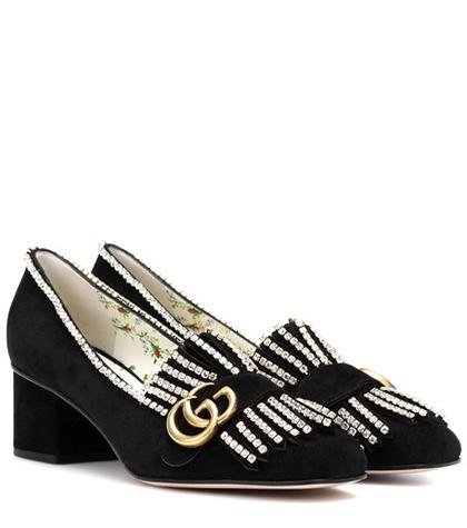 Isabel Marant Embellished Suede Loafer Pumps